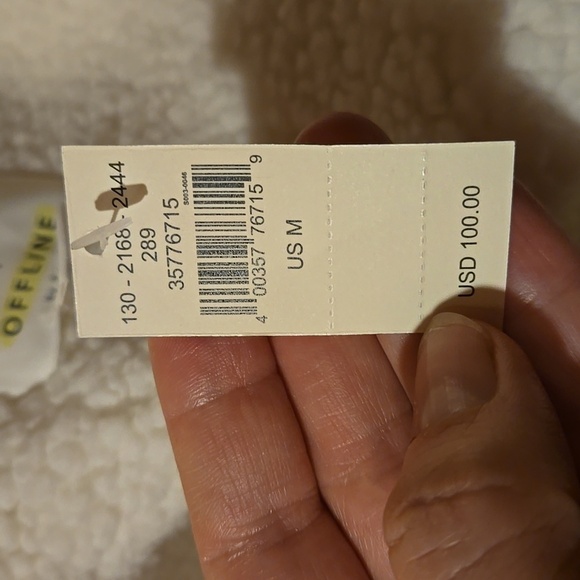 New OFFLINE By Aerie Sherpa Lined Mustard Brown Puffer Side Zip Jacket Medium - Picture 3 of 5